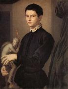 Agnolo Bronzino Portrait d'un sculpteur on d'un jeune amateur oil painting on canvas